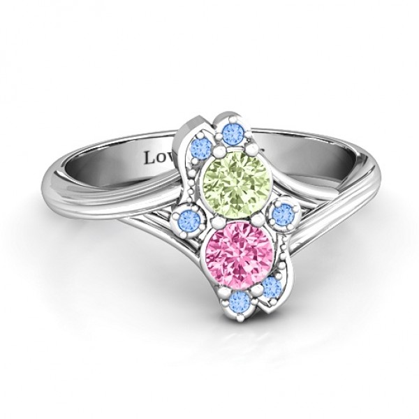 Sense of Style Two Stone Ring  - Name My Jewelry ™