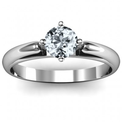 Ski Tip Solitaire Round Ring - Name My Jewelry ™