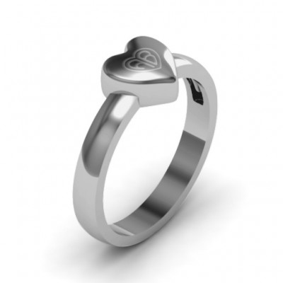 Small Engraved Monogram Heart Ring - Name My Jewelry ™