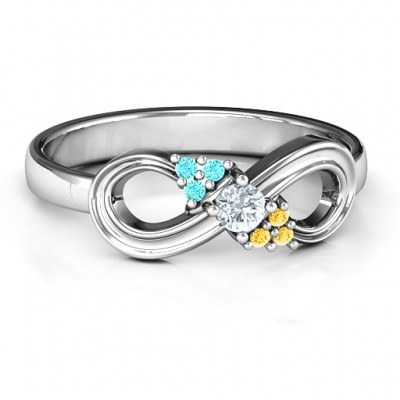 Solitaire Infinity Ring with Accents - Name My Jewelry ™