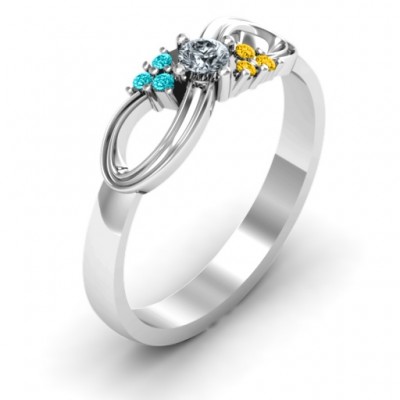 Solitaire Infinity Ring with Accents - Name My Jewelry ™