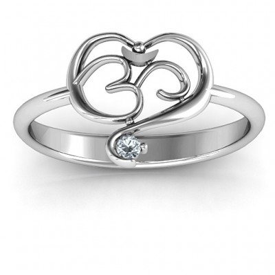 Spiritual Heart Om Ring - Name My Jewelry ™