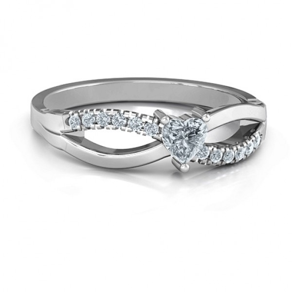 Split Shank Heart Promise Ring - Name My Jewelry ™