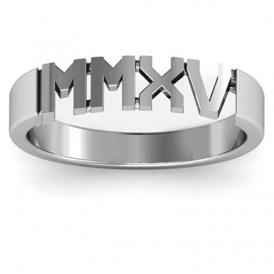 Sterling Silver 2015 Roman Numeral Graduation Ring - Name My Jewelry ™