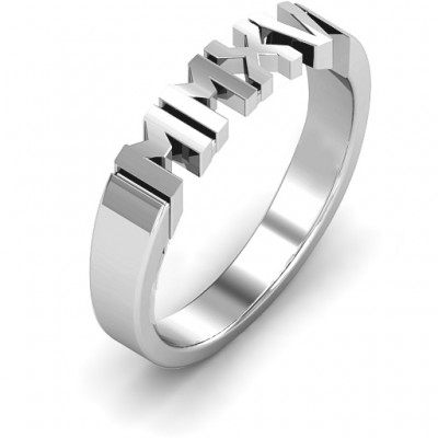 Sterling Silver 2015 Roman Numeral Graduation Ring - Name My Jewelry ™