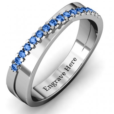 Sterling Silver Accent Crossover Ring - Name My Jewelry ™