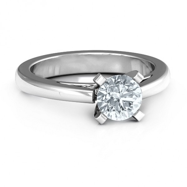 Sterling Silver Adoration Solitaire Ring - Name My Jewelry ™