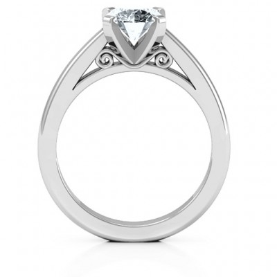 Sterling Silver Adoration Solitaire Ring - Name My Jewelry ™