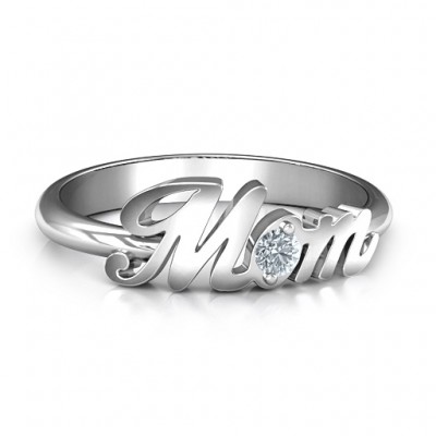 Sterling Silver All About Mom Birthstone Ring  - Name My Jewelry ™