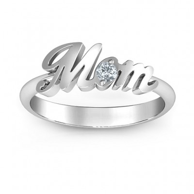 Sterling Silver All About Mom Birthstone Ring  - Name My Jewelry ™