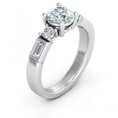 Sterling Silver Andrea Engagement Ring - Name My Jewelry ™