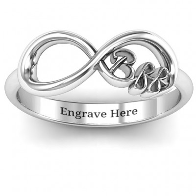 Sterling Silver BFF Friendship Infinity Ring - Name My Jewelry ™