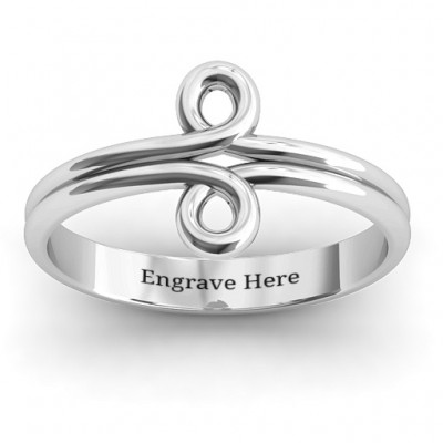 Sterling Silver Basket Weave Loop Ring - Name My Jewelry ™
