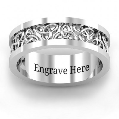 Sterling Silver Celtic Wreath Men's Ring - Name My Jewelry ™