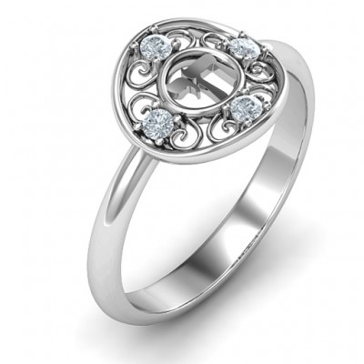 Sterling Silver Chai Filigree Ring - Name My Jewelry ™