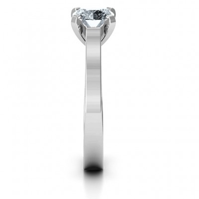 Sterling Silver Classic Solitaire Ring - Name My Jewelry ™