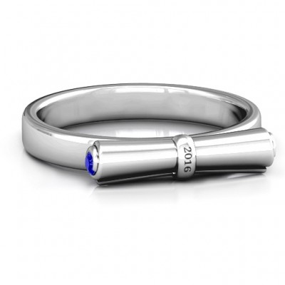 Sterling Silver Diploma Scroll Graduation Ring - Name My Jewelry ™
