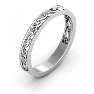 Sterling Silver Filigree Band Ring - Name My Jewelry ™