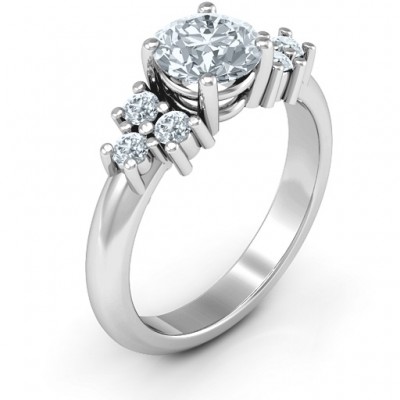 Sterling Silver Flourish Engagement Ring - Name My Jewelry ™