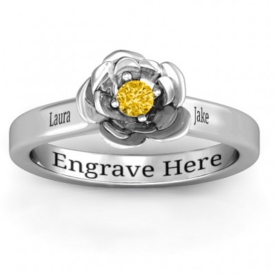 Sterling Silver Flourish Rose Ring - Name My Jewelry ™