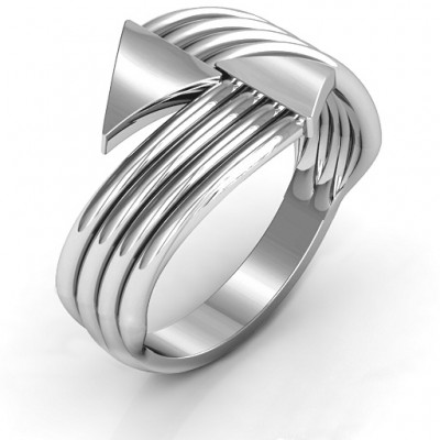 Sterling Silver Geometric Arrows and Triangles Bypass Ring - Name My Jewelry ™