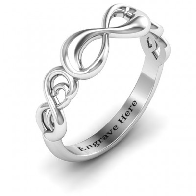 Sterling Silver Groovy Infinity Ring - Name My Jewelry ™