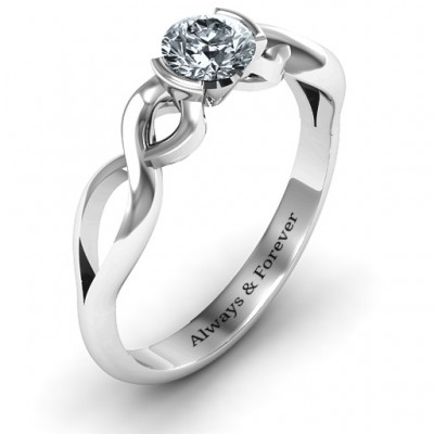 Sterling Silver Half Bezel Infinity Ring - Name My Jewelry ™