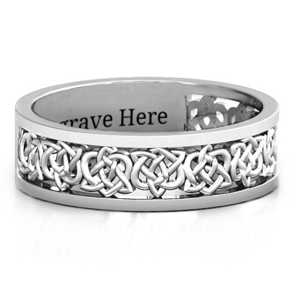 Sterling Silver Half Eternity Celtic Ring - Name My Jewelry ™