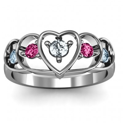 Sterling Silver Heart Collage Ring - Name My Jewelry ™