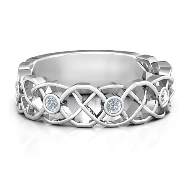 Sterling Silver Intertwined Love Band Ring - Name My Jewelry ™