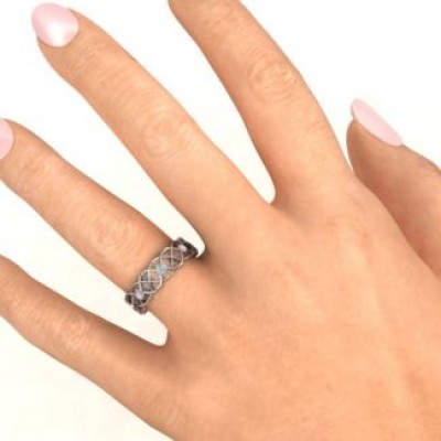 Sterling Silver Intertwined Love Band Ring - Name My Jewelry ™