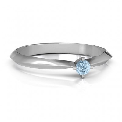 Sterling Silver Knife Edge Solitaire Ring - Name My Jewelry ™