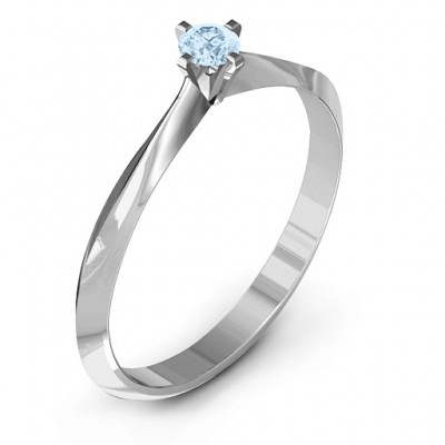Sterling Silver Knife Edge Solitaire Ring - Name My Jewelry ™