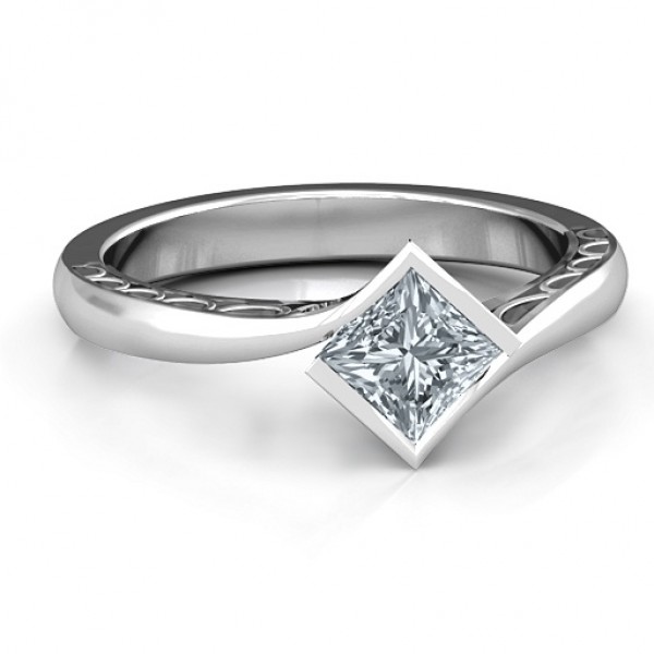 Sterling Silver Krista Princess Cut Ring - Name My Jewelry ™