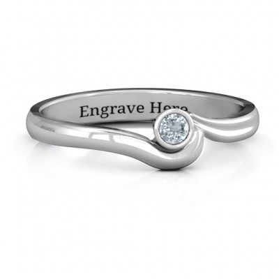 Sterling Silver Low Wave Ring - Name My Jewelry ™