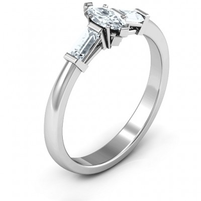 Sterling Silver Marquise Cut Love Ring - Name My Jewelry ™