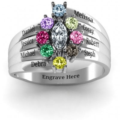 Sterling Silver Medusa Multi-Wave Ring - Name My Jewelry ™