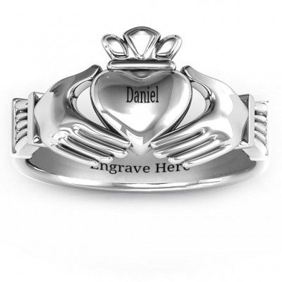 Sterling Silver Men's Classic Celtic Claddagh Ring - Name My Jewelry ™