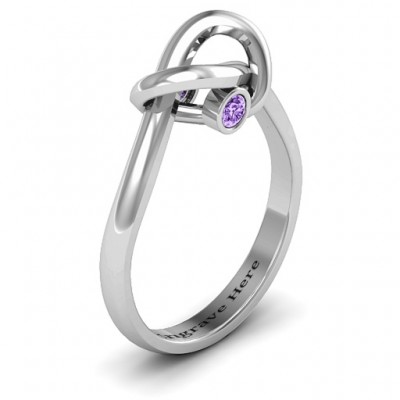 Sterling Silver Modern Infinity Heart Ring - Name My Jewelry ™