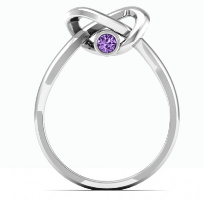 Sterling Silver Modern Infinity Heart Ring - Name My Jewelry ™