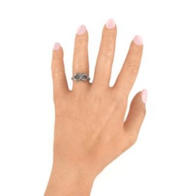 Sterling Silver Princess Infinity Ring - Name My Jewelry ™