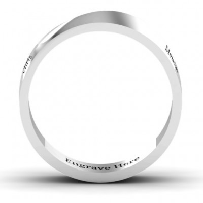Sterling Silver Ridge Diagonal Peak Men's Ring - Name My Jewelry ™