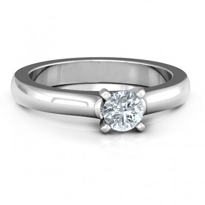 Sterling Silver Simply Solitaire Ring - Name My Jewelry ™