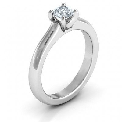 Sterling Silver Simply Solitaire Ring - Name My Jewelry ™