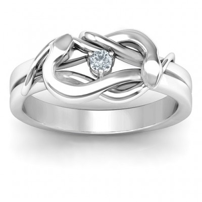 Sterling Silver Snake Lover's Knot Ring - Name My Jewelry ™