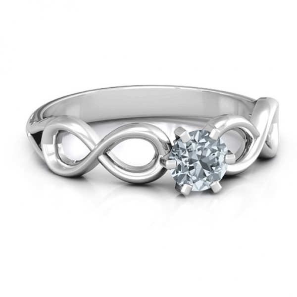 Sterling Silver Solitaire Infinity Ring - Name My Jewelry ™