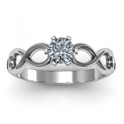 Sterling Silver Solitaire Infinity Ring - Name My Jewelry ™