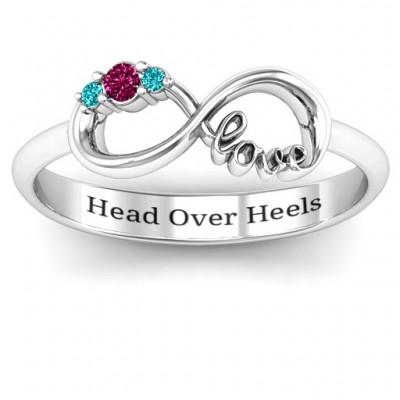 Sterling Silver Sparkly Love Infinity Ring - Name My Jewelry ™