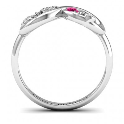 Sterling Silver Sweet 16 with Birthstone Infinity Ring  - Name My Jewelry ™