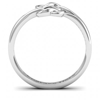 Sterling Silver Tangled Hearts Infinity Ring - Name My Jewelry ™